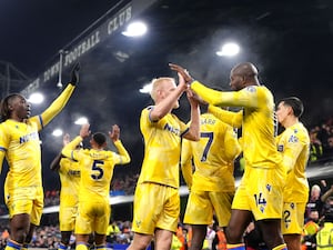 Crystal Palace celebrate at Portman Road