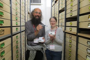 Dr Joe Botting and Dr Lucy Muir of the Heart of Wales Geopark will be leading the fossil event