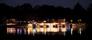 Llandrindod Lakeside was lit up for the Halloween Spooktacular (Image: Jason Sennitt)