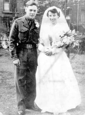 Donald Nappey in military uniform on his wedding day