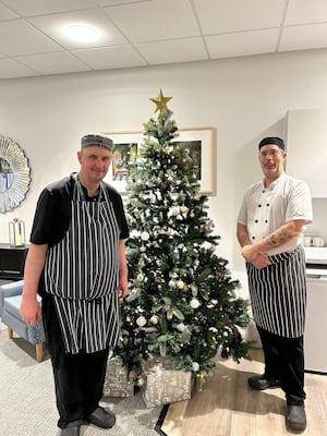 Chef Managers Jonathan May and Ian Hobley will be serving Christmas dinner with all the trimmigs at Queenswood in Newport