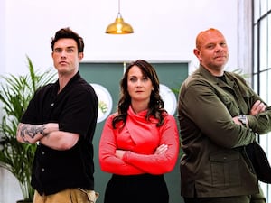 Lorna McNee with Ed Gamble and Tom Kerridge