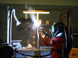 A welder at work