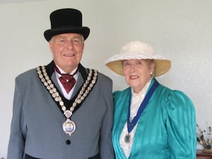 Former Llandrindod Wells Mayor Derek Law with his wife Pam.