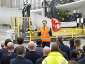 Ed Miliband in a high-vis jacket on a visit to Hull