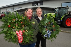 Cerys and Morgan Dowman from Leaton Forest Christmas Trees.