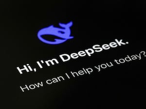 A DeepSeek page seen on a smartphone screen