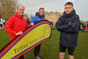 Telford Athletic Club's Jonathan Mahoney,  Craig Drew and Brady Watkinson