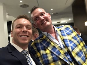 Sir Chris Hoy and Doddie Weir smiling