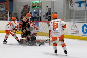 Action from Tigers' 4-3 defeat to Steeldogs. Pic: Edward Bowen / ebphotography