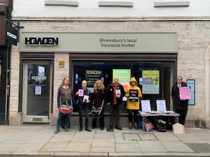 Shrewsbury XR members protest the insurance industry