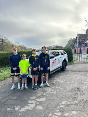 Some of the Pengwern Junior squad head out with their pick up from RVT Commercial Vehicles 