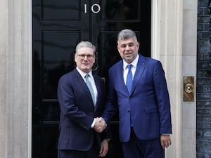 Keir Starmer and Marcel Ciolacu outside 10 Downing Street