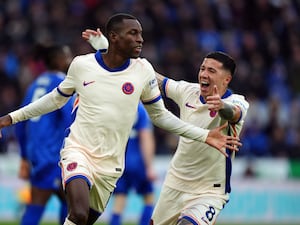 Chelsea celebrate their opening goal