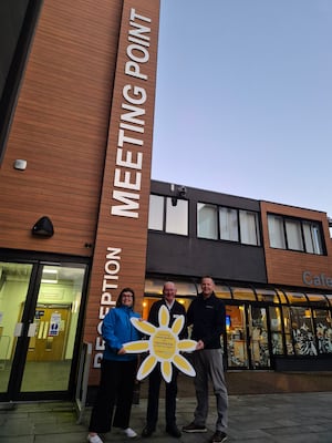 (From left to right): Emma Backhouse, Lingen Davies Chief Operating Officer, Tim Cooper, Vice Chair of Lingen Davies trustees, Wayne Jenson, of Meeting Point House.