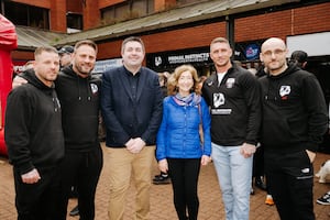 L>R: Dean Pettinger, Mark Lloyd, Shaun Davies MP for Telford, Jenny Wynn (The Vice Lord-Lieutenant), Lee Stevens and Alan Kennedy