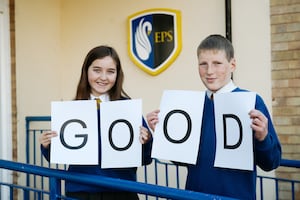 Ellesmere Primary School Head Girl Ivy and Head Boy Henry (Year 6)