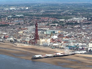 A view of Blackpool beach and the Blackpool tower