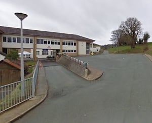 Now the secondary school campus for Ysgol Bro Caereinion the former Caereinion High School - in Llanfair Caereinion which is set to become a Welsh Medium School. From Google Streetview.