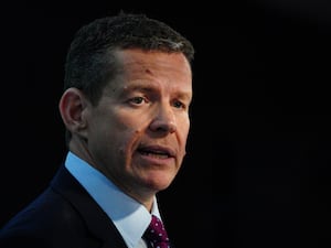 Leader of Plaid Cymru Rhun ap Iorwerth speaks during the party’s annual conference at the Principality Stadium in Cardiff