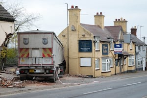 A lorry crashed into The Three Fishes Pub in Bayston Hill.