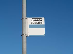 A bus stop sign