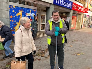 Having a chat about taking pride in our wonderful town