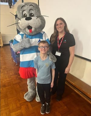 Seb Reeve with Jodie and STAnley from the STA.