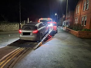 Police seized a Mercedes car in Oswestry. Picture: West Mercia Police/Simon Wilkey. 