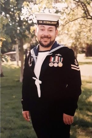 Darren in his early days in the navy