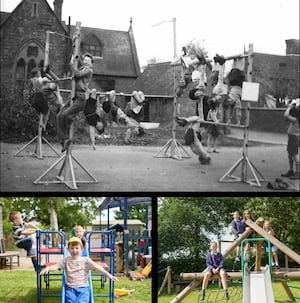 Playground Activities at St Lucia’s CofE School – 1955 vs. present day