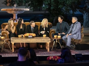 The cast of Friends on a sofa