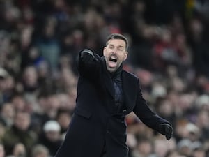 Ruud van Nistelrooy gestures on the touchline