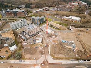 Latest pictures of the Station Quarter development in Telford. Taken January 17, 2025