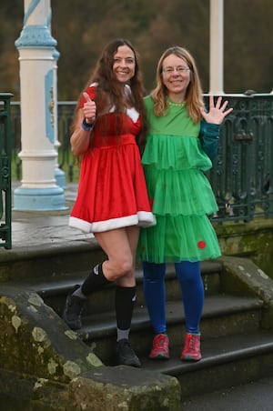 Susan Bowers and Margaret Connarty were dressed to impress at the Parkrun