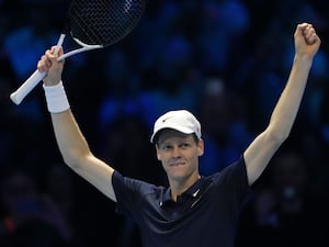 Jannik Sinner celebrates his ATP Finals victory