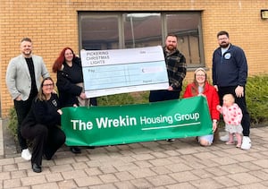 The Pickering Christmas lights raised £3,000 for the charities thanks to match funding from The Wrekin Housing Group.