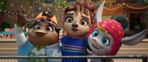 The Sloth Lane: Arlo (voiced by Matteo Romaniuk), Laura (Teo Vergara) and Kayleigh.
