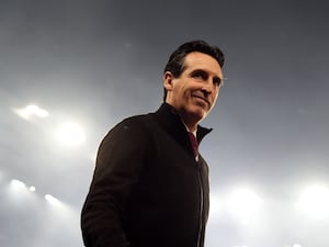 Unai Emery looks on from the touchline