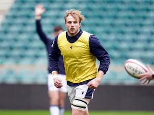 Jonny Gray training with Scotland