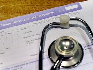 A registration form and a stethoscope