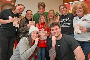 Stem cell donor drive in Telford. Pictured back middle, Marshall Davies with front left, Gemma Elsmore and Harvey Pulford