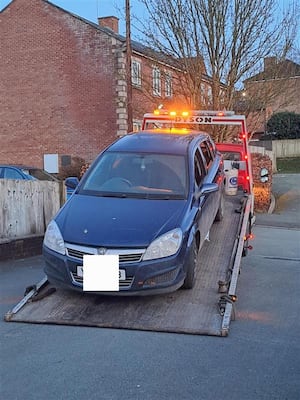 Police have seized a car in Whitchurch. Picture: West Mercia Police/Jamie Robinson. 