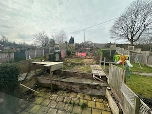 The home's back garden. The property is in need of renovation. Picture: Rightmove/Bond Wolfe.