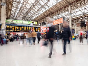 Passengers on the concourse at London's Victoria station