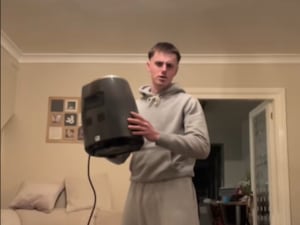 A trend of videos of people dropping heavy objects such as air fryers and vacuum cleaners has gone viral (Luke Pilling)