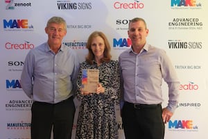 Former Managing Director Colin Weaver, General HR Manager Claire James and Engineering & Energy Specialist Andy Smith.