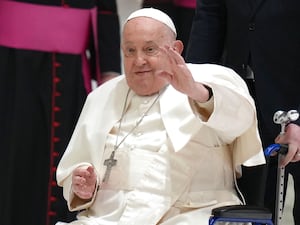 Pope Francis waves