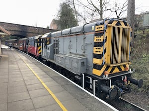 The Class 08 diesel locomotive at Telford Steam Railway's Gronk Winter Running Day event. Picture: Telford Steam Railway