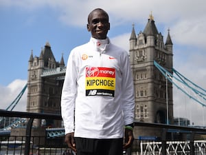 Eliud Kipchoge during the photocall outside Tower Bridge, London in 2019